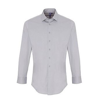 Premier Mens Stretch Fit Poplin Long Sleeve Shirt