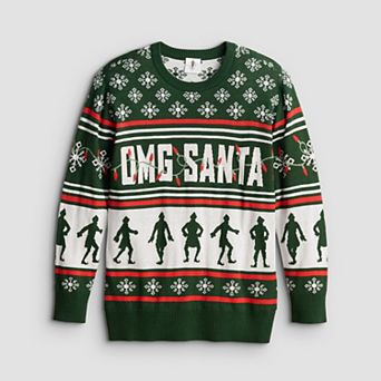 Boys 6-20 Buddy The Elf OMG Santa Light Up Ugly Christmas Sweater