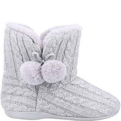 Fleet & Foster Womens/Ladies Apple Pom Pom Slippers