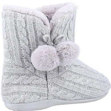 Fleet & Foster Womens/Ladies Apple Pom Pom Slippers