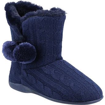 Fleet & Foster Womens/Ladies Apple Pom Pom Slippers