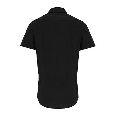 Premier Mens Poplin Stretch Short-Sleeved Shirt