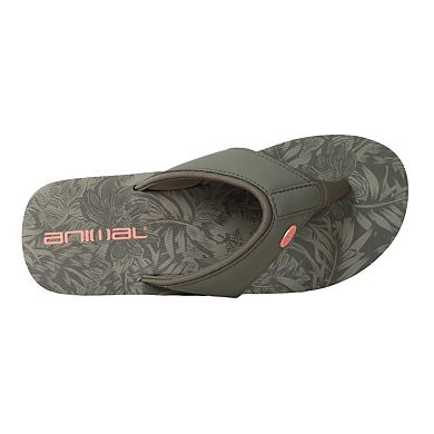 Animal Womens/Ladies Swish Leaf Print Flip Flops