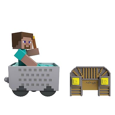 Mattel Minecraft Minecart RC with Steve, Turbo Boost & Lights