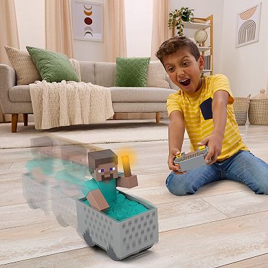 Mattel Minecraft Minecart RC with Steve, Turbo Boost & Lights