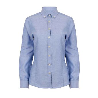 Henbury Womens/Ladies Modern Long Sleeve Oxford Shirt