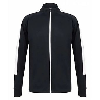 Finden & Hales Mens Contrast Panel Knitted Tracksuit Top