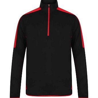 Finden & Hales Mens Contrast Zip Neck Midlayer Top