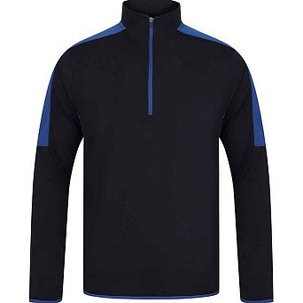 Finden & Hales Mens Contrast Zip Neck Midlayer Top