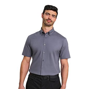Premier Mens Supreme Oxford Short-Sleeved Formal Shirt