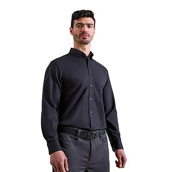 Premier Mens Supreme Oxford Long-Sleeved Formal Shirt