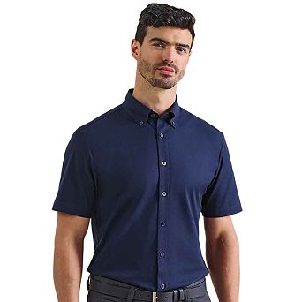 Premier Mens Supreme Oxford Short-Sleeved Formal Shirt