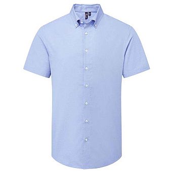 Premier Mens Supreme Oxford Short-Sleeved Formal Shirt