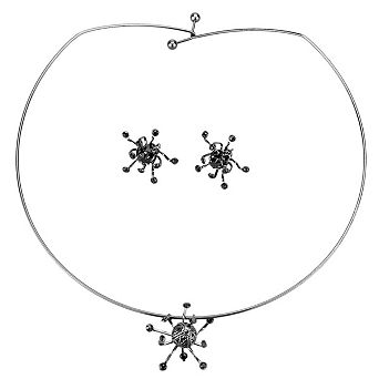 Alamode Womens/Ladies Snowflake Jewellery Set