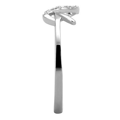 Alamode Womens/Ladies Rhodium Plated 925 Sterling Silver Cubic Zirconia Infinity Ring