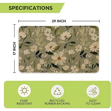 Daisy Floral Low Profile Indoor Outdoor Doormat