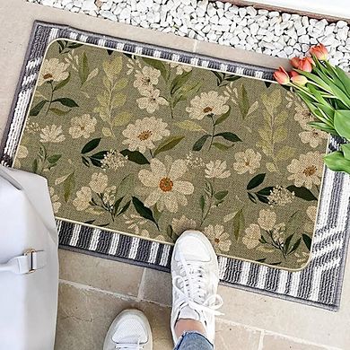 Daisy Floral Low Profile Indoor Outdoor Doormat