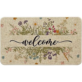 Floral Low Profile Indoor Outdoor Doormat