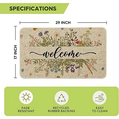 Floral Low Profile Indoor Outdoor Doormat