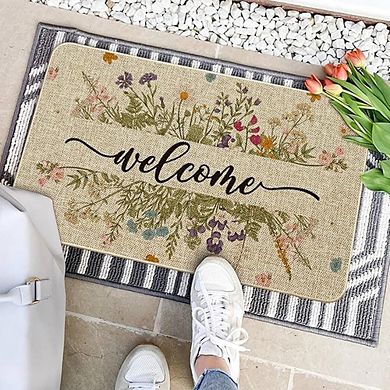Floral Low Profile Indoor Outdoor Doormat