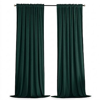 Velvet Blackout Curtains, Thermal Insulated Rod Pocket Room Darkening Panels