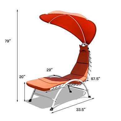 Costway Chaise Lounge Chair with Canopy Hammock Chair with Canopy