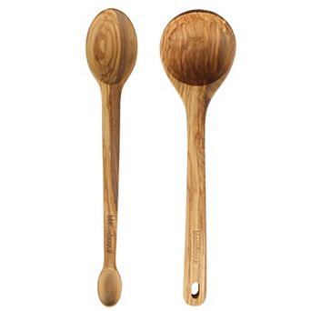 Bloomhouse 2 pc italian Olive Wood 14 in Ladle and Tasting Spoon Set