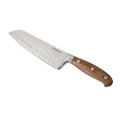 Bloomhouse 7 Inch German Steel Santoku Knife with Forged Wood Handle
