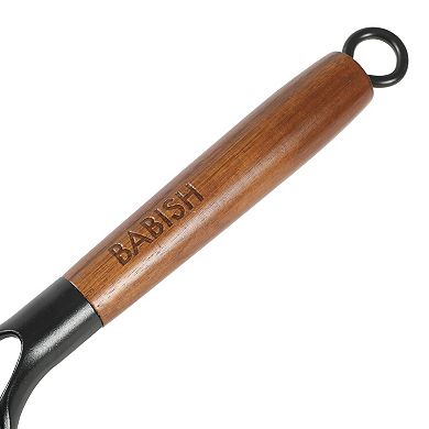 Babish Cast Iron Skillet Pre Seasoned Wooden Handle Induction Safe