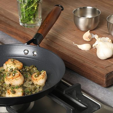 Babish Cast Iron Skillet Pre Seasoned Wooden Handle Induction Safe
