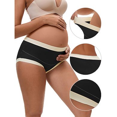 2 Packs Women's Maternity Full Coverage Briefs High Waisted Elasticity Invisible Panties