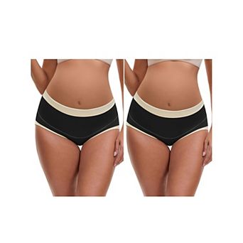 2 Packs Women's Maternity Full Coverage Briefs High Waisted Elasticity Invisible Panties