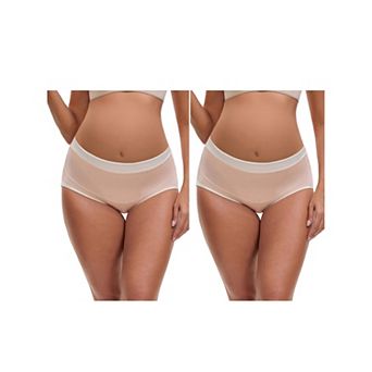 2 Packs Women's Maternity Full Coverage Briefs High Waisted Elasticity Invisible Panties