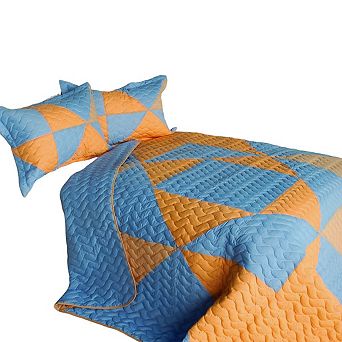 Full Queen Reversible Quilt Set 3 pc Quilted Patchwork Bed Cover