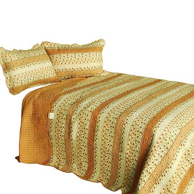 Full Queen 3 Piece Cotton Quilt Set Reversible Bed Cover with 2 Pillow Shams