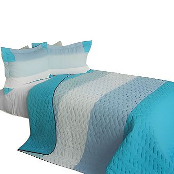 Full Queen Patchwork Quilt Set 3 pc Reversible Quilted Bedding