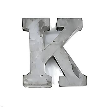 Zinc Metal Alphabet Letter "K" Decorative Accent for Shelf Desk and Tabletop Home Decor