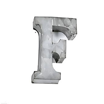 Zinc Metal Alphabet Letter "F" Decorative Accent for Shelf Desk and Tabletop Home Decor