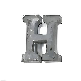 Zinc Metal Alphabet Letter "H" Decorative Accent for Shelf Desk and Tabletop Home Decor