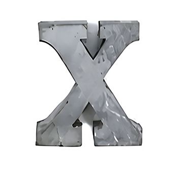 Zinc Metal Alphabet Letter "X" Decorative Accent for Shelf Desk and Tabletop Home Decor