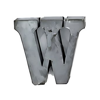Zinc Metal Alphabet Letter "W" Decorative Accent for Shelf Desk and Tabletop Home Decor
