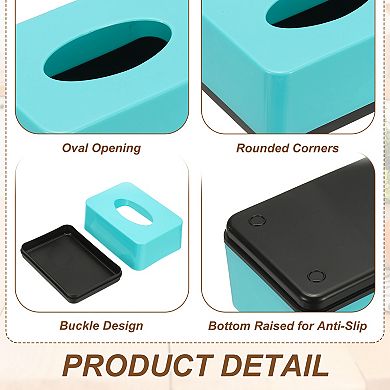 Tissue Box Cover, Plastic Rectangle Modern Tissue Box Holder Desktop Napkin Organizer Container 1Pc