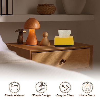 Tissue Box Cover, Plastic Rectangle Modern Tissue Box Holder Desktop Napkin Organizer Container 1Pc