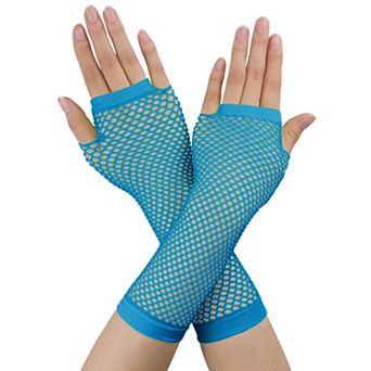 Women's Fingerless Mesh Fancy Dress Party Costume Accessories Fishnet Gloves 2 Pairs
