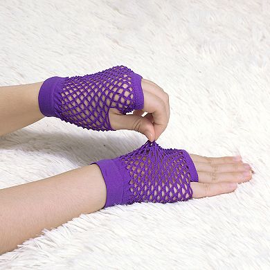 Women's Fingerless Mesh Fancy Dress Party Costume Accessories Fishnet Gloves