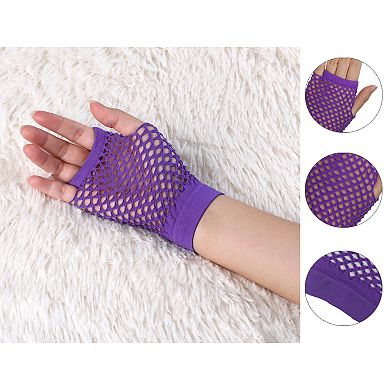 Women's Fingerless Mesh Fancy Dress Party Costume Accessories Fishnet Gloves
