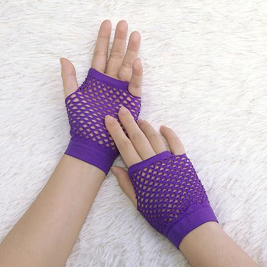 Women's Fingerless Mesh Fancy Dress Party Costume Accessories Fishnet Gloves