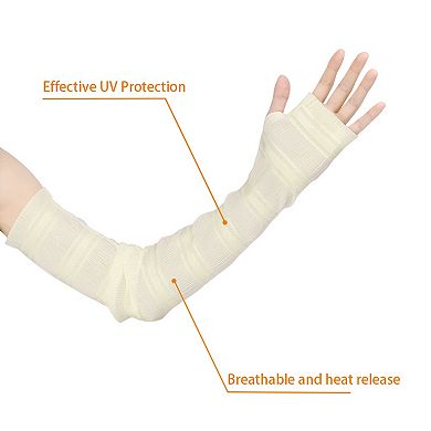 Women's Outdoor Long Gloves Soft Sun Block Fingerless Arm Sleeves