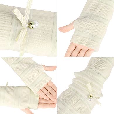 Women's Outdoor Long Gloves Soft Sun Block Fingerless Arm Sleeves