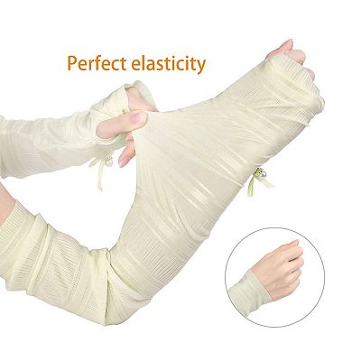 Women's Outdoor Long Gloves Soft Sun Block Fingerless Arm Sleeves